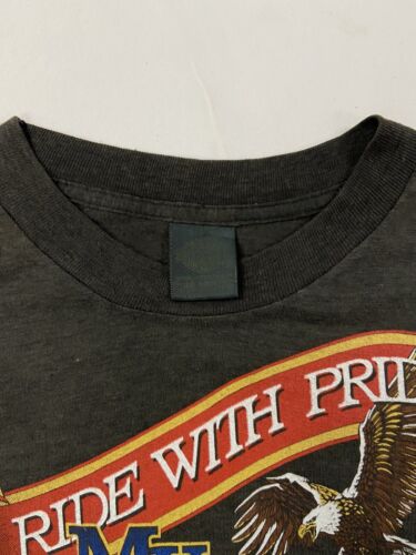 Vintage Harley Davidson I Ride With Pride 3D Emblem T-Shirt Size