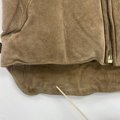 Vintage Polo Ralph Lauren Leather Suede Vest Jacket Size Small Plaid Lined 90s