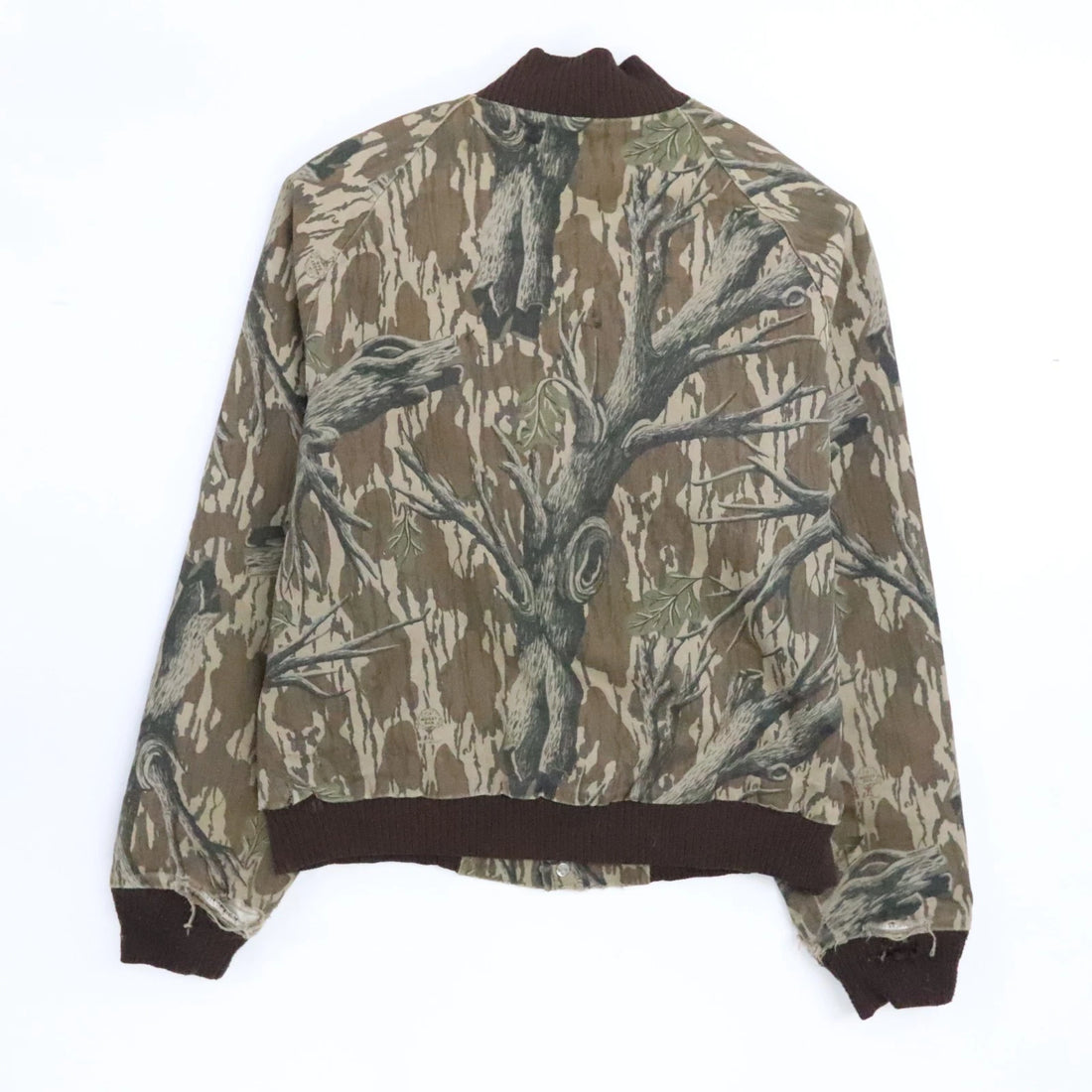 Vintage Mossy Oak Camo Bomber Jacket Size Large