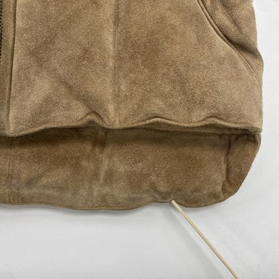 Vintage Polo Ralph Lauren Leather Suede Vest Jacket Size Small Plaid Lined 90s