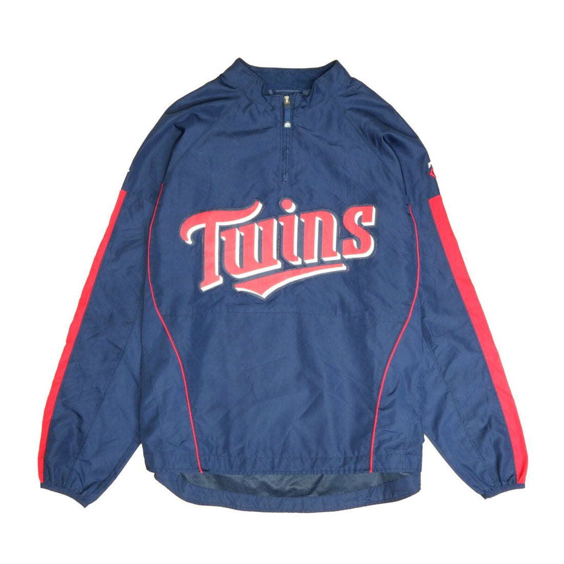 Minnesota Twins Majestic Windbreaker Jacket Size Medium Blue Pullover MLB