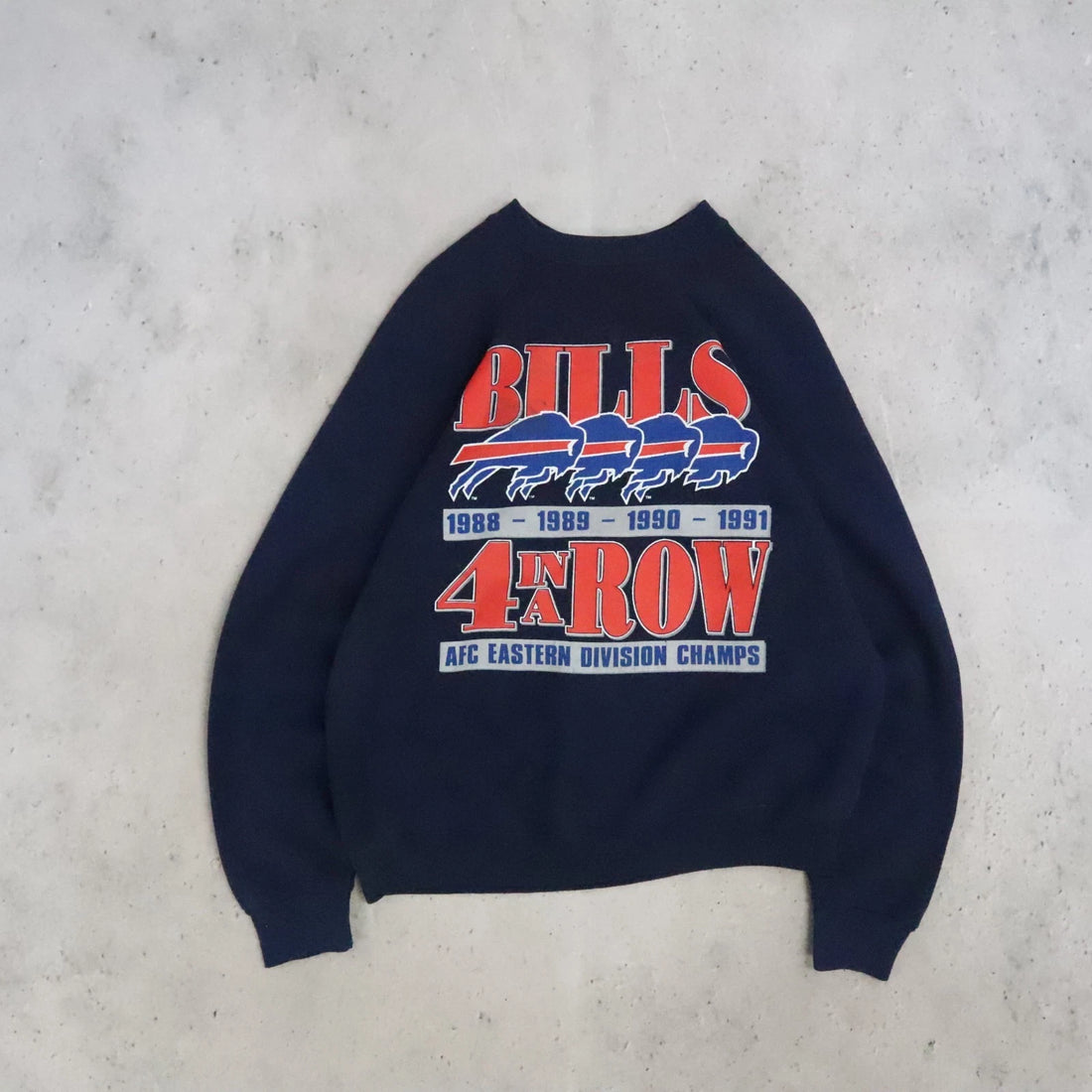Buffalo Bills 4 In A Row Sweatshirt Crewneck Size Medium Vintage 90s NFL