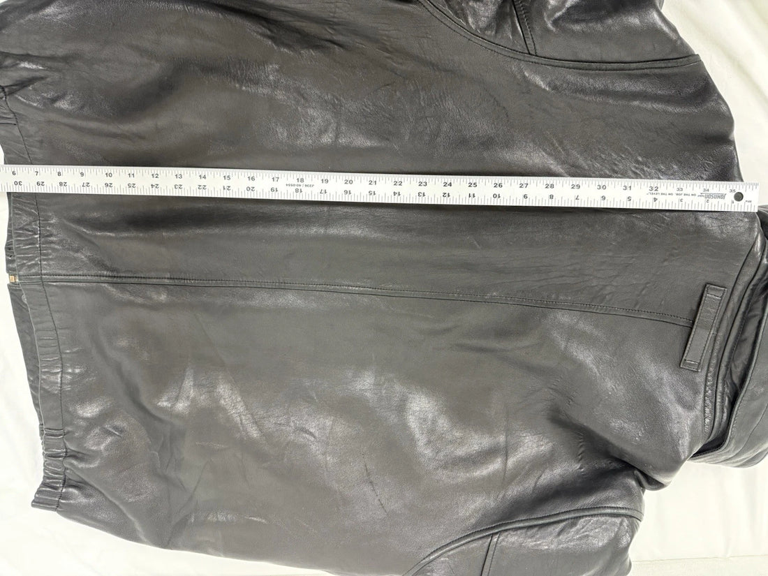 Nautica Leather Coat Jacket Size 48 Black