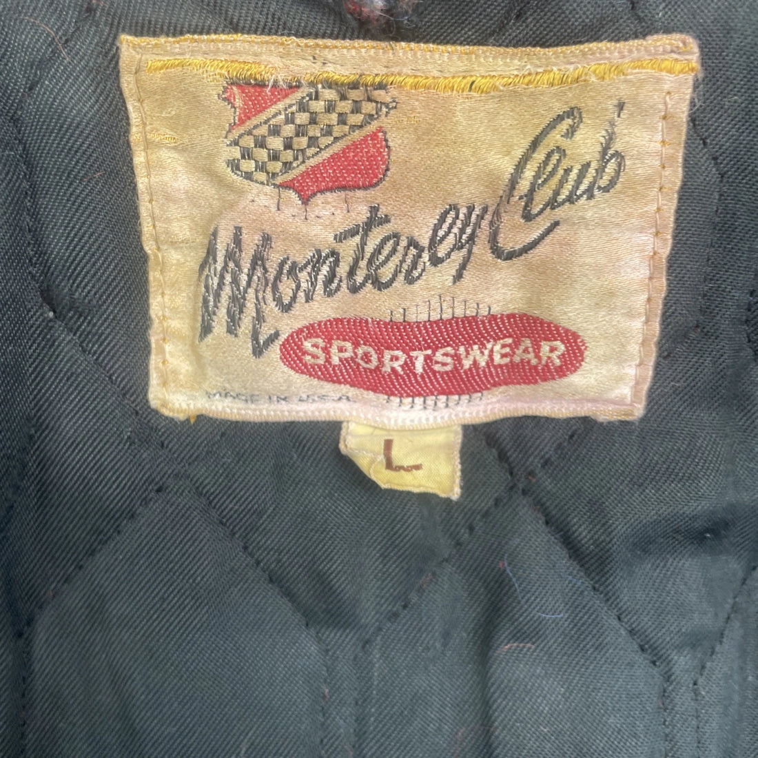 Vintage Monterey Club Wool Coat Jacket Size Large Plaid