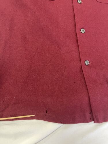 Vintage Pendleton Wool Button Up Field Shirt Size Medium Burgundy 90s Made USA