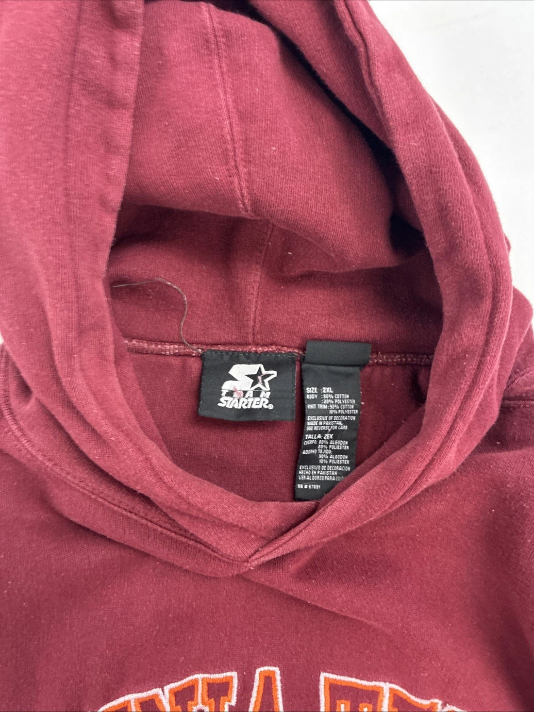 Vintage Virginia Tech Hokies Starter Sweatshirt Hoodie Size 2XL NCAA