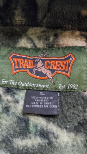 Vintage Trail Crest Fleece Jacket Size XL Tree Leaf Camo