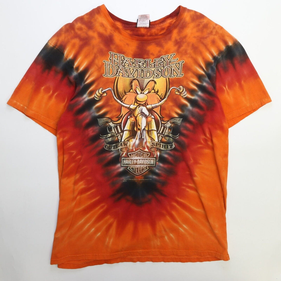 Harley Davidson Motorcycles Yosemite Sam Tie Dye T-Shirt Size Large Looney Tunes