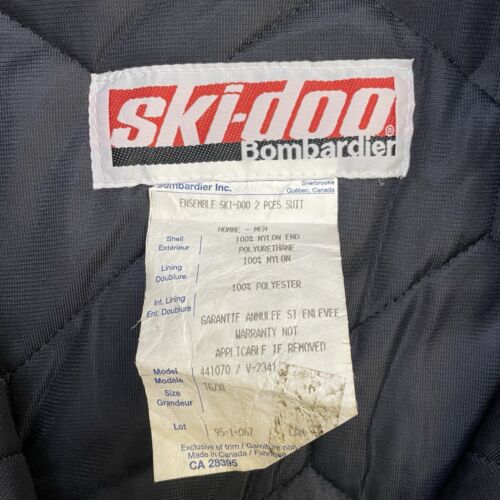 Vintage Ski-Doo Snowmobile Racing Puffer Jacket Size XL Insulated