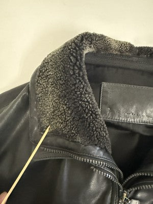 Vintage Leather Bomber Jacket Size Large Black