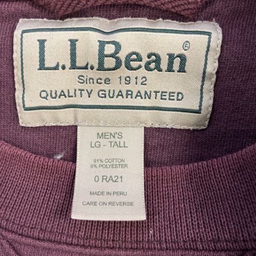 LL Bean Crewneck Sweatshirt Size Large Tall Maroon