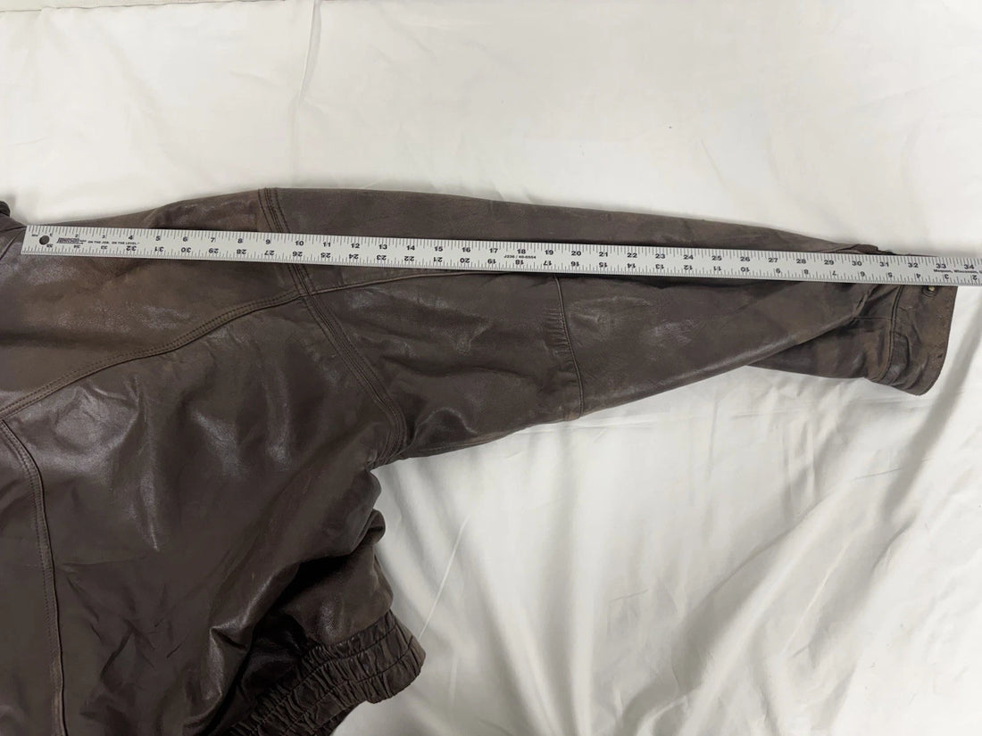 Napa Valley Leather Bomber Jacket Size XL Brown