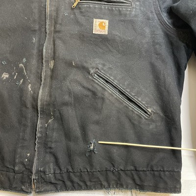 Carhartt Canvas Detroit Work Jacket Size XL Blanket Lined Black J001