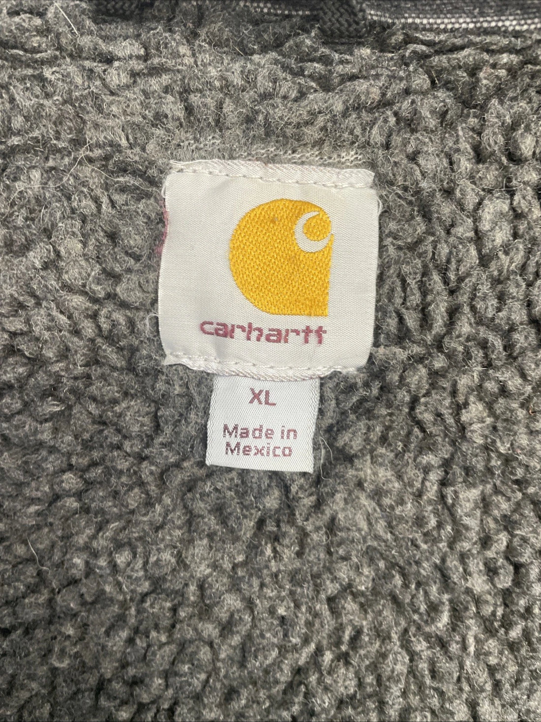 Carhartt Canvas Work Jacket Size XL Sherpa Lined C61 BLK