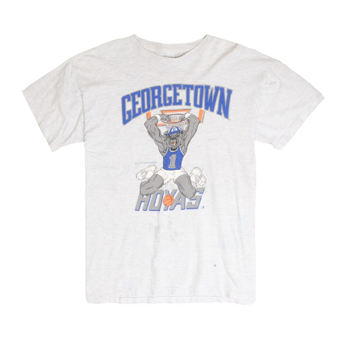 Vintage Georgetown Hoyas Basketball Dunk T-Shirt Size XL Gray 90s NCAA