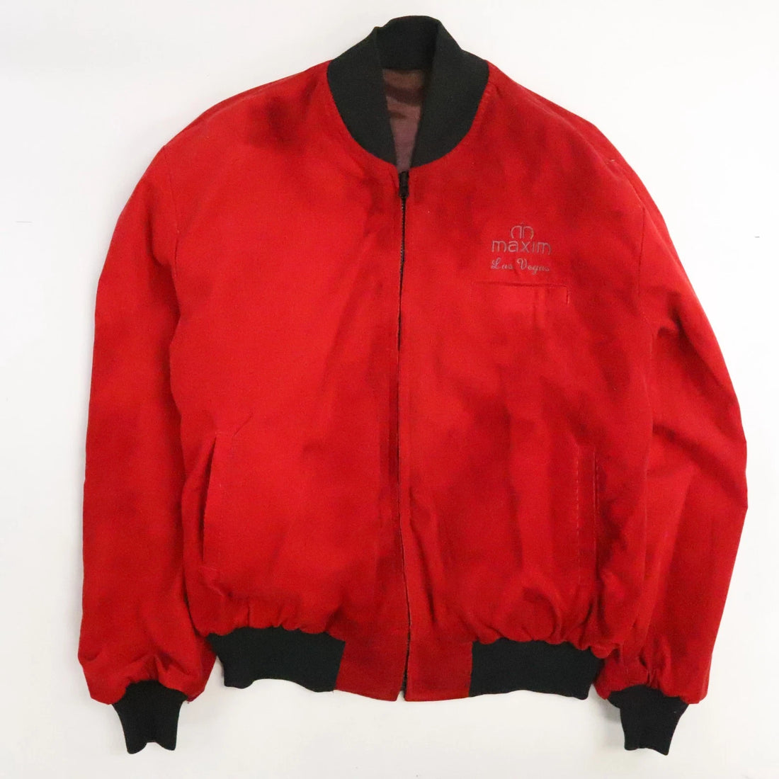 Vintage Maxim Las Vegas Satin Bomber Jacket Size 2XL Reversible