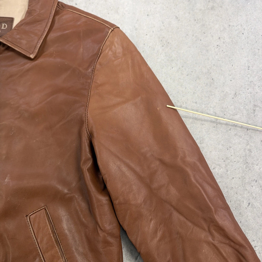 Vintage Izod Leather Bomber Jacket Size Large