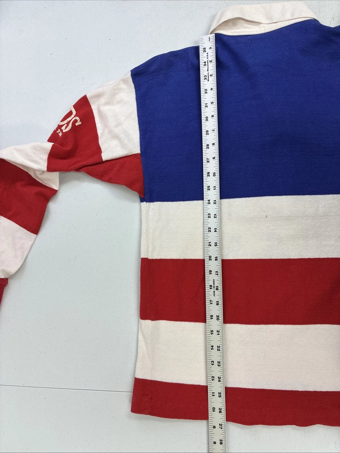 Vintage Dehen America USA Flag Rugby Shirt Size Medium