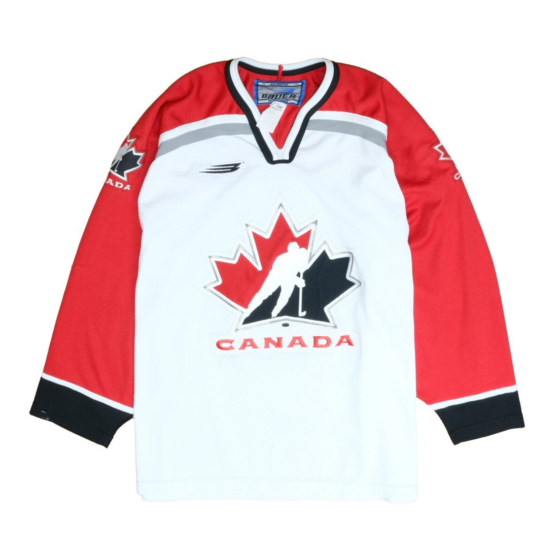Vintage Team Canada Bauer Hockey Jersey Size Large White NHL