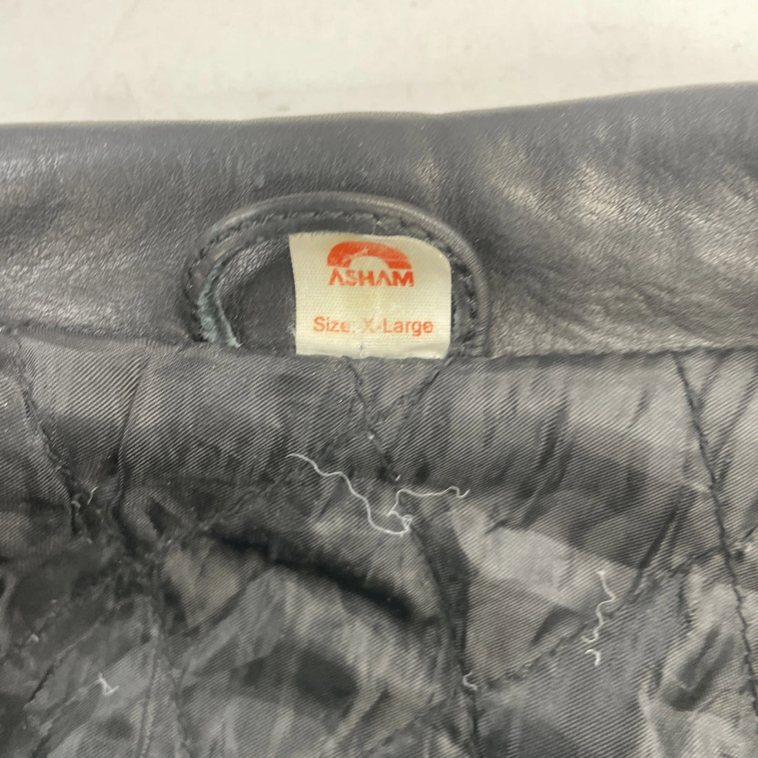 Vintage Asham Curling Leather Varsity Bomber Jacket Size XL