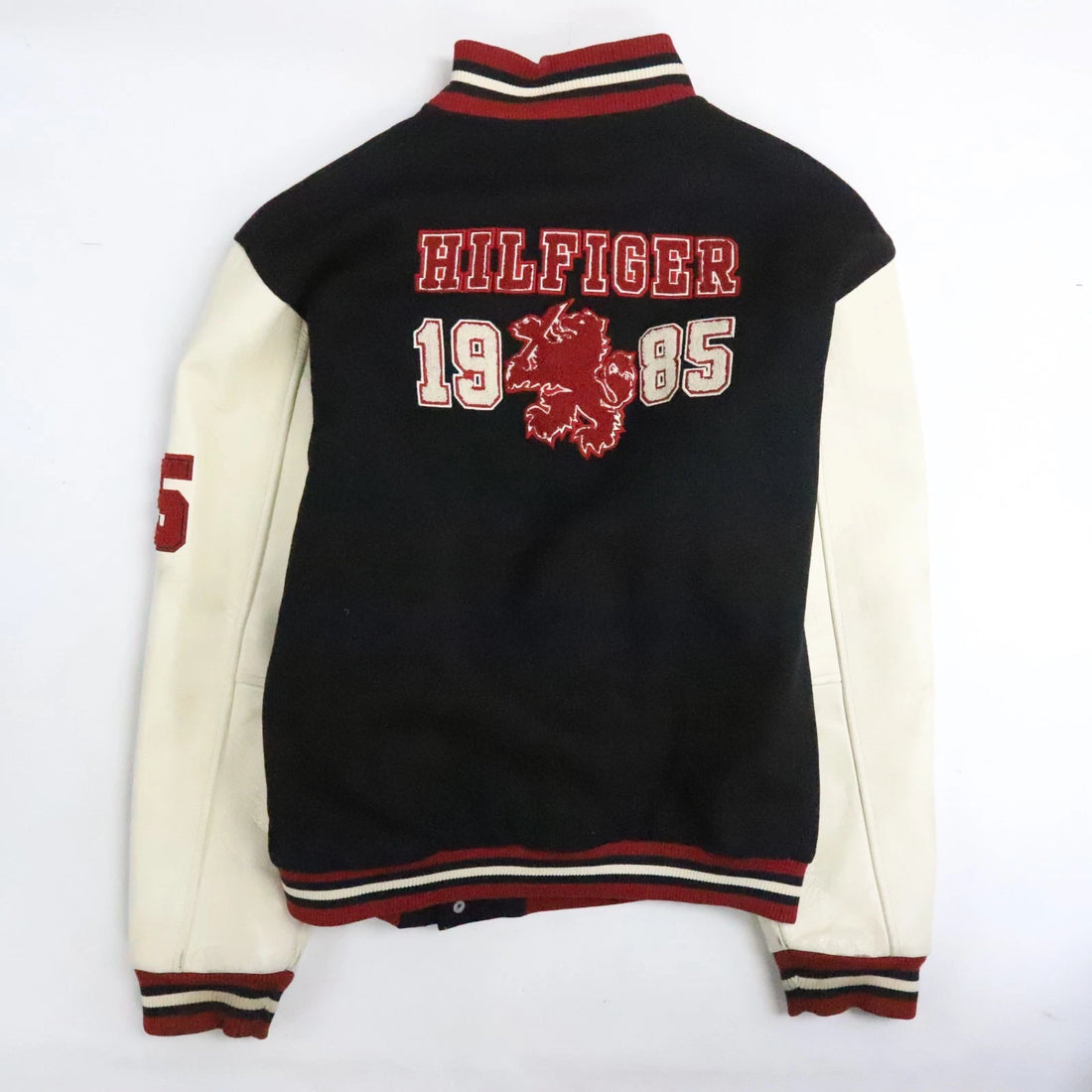 Tommy Hilfiger Jeans Leather Wool Varsity Jacket Size Medium