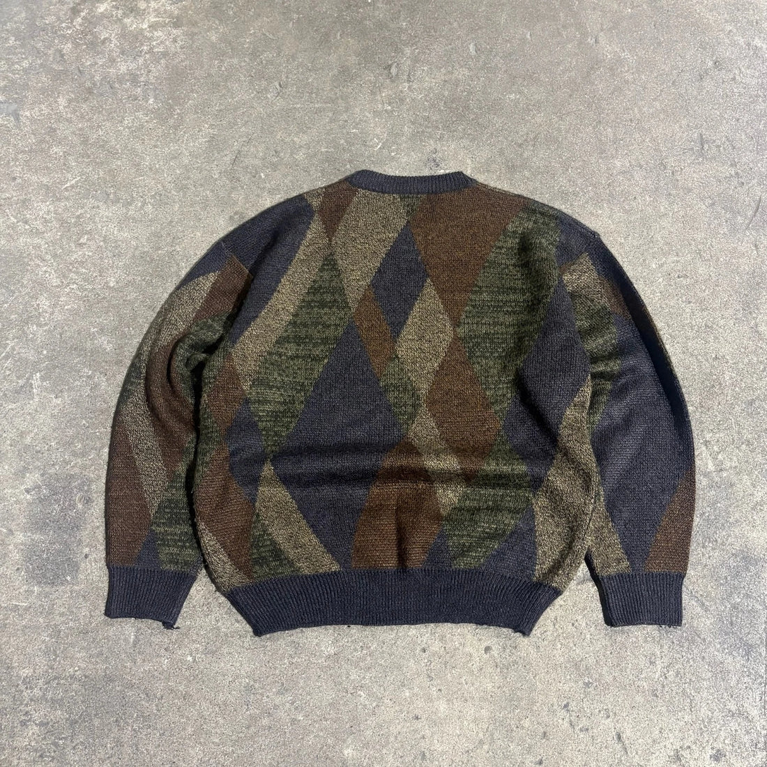 Vintage Modern Elements Argyle Crewneck Sweater Size Large