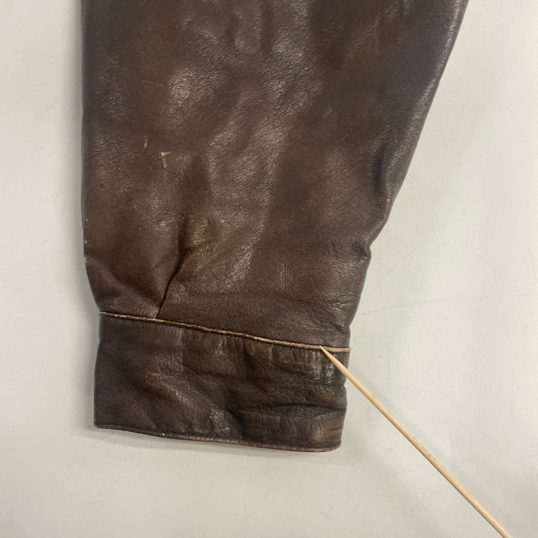 Vintage Map Lined Leather Bomber Jacket Size Large Brown