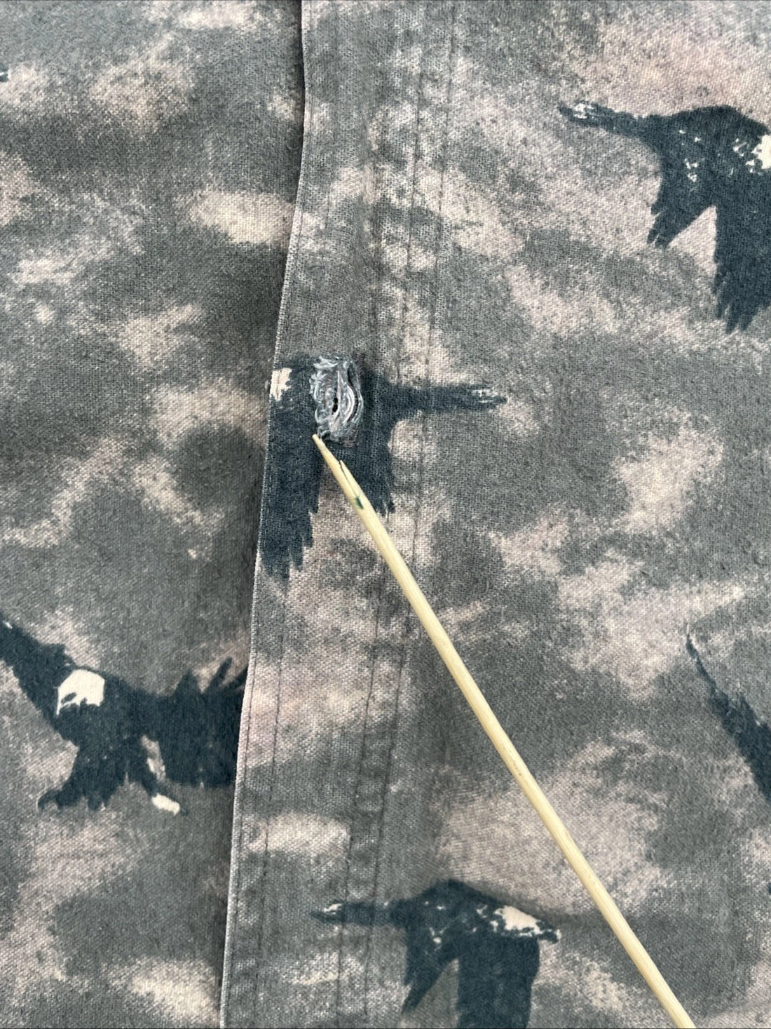 Woolrich Eagle Button Up Shirt Size Large All Over Print