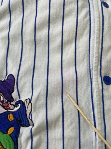 Vintage Snow White Seven Dwarves Miners League Disney Baseball Jersey XL 90s