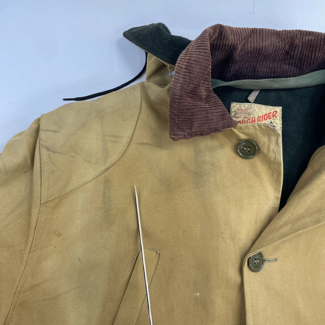 Vintage Rough Rider Hunting Field Coat Jacket Size 44 Wool Lined