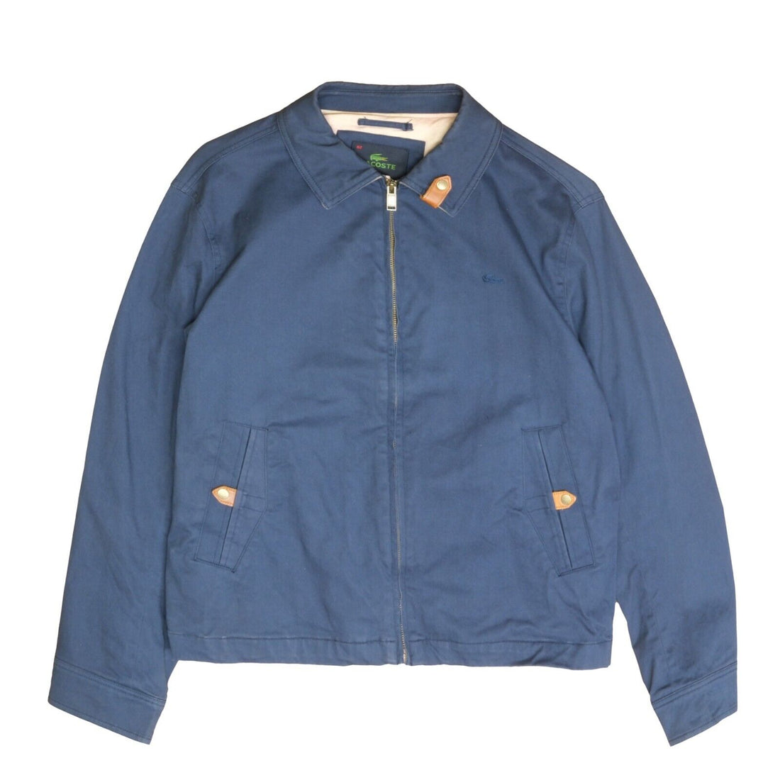 Lacoste Harrington Jacket Size 52 Blue Embroidered