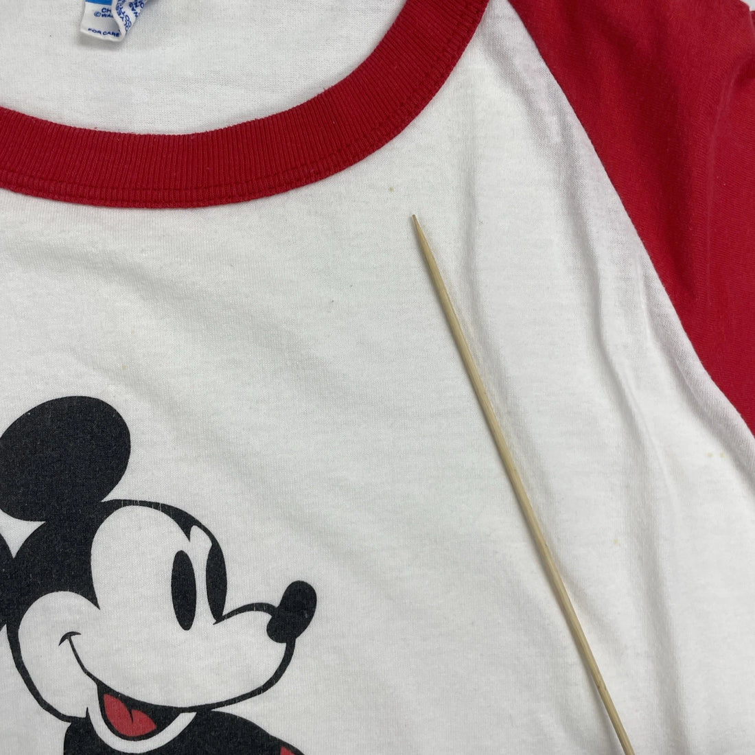 Vintage Mickey Mouse Disneyland Ringer T-Shirt Size XL 90s
