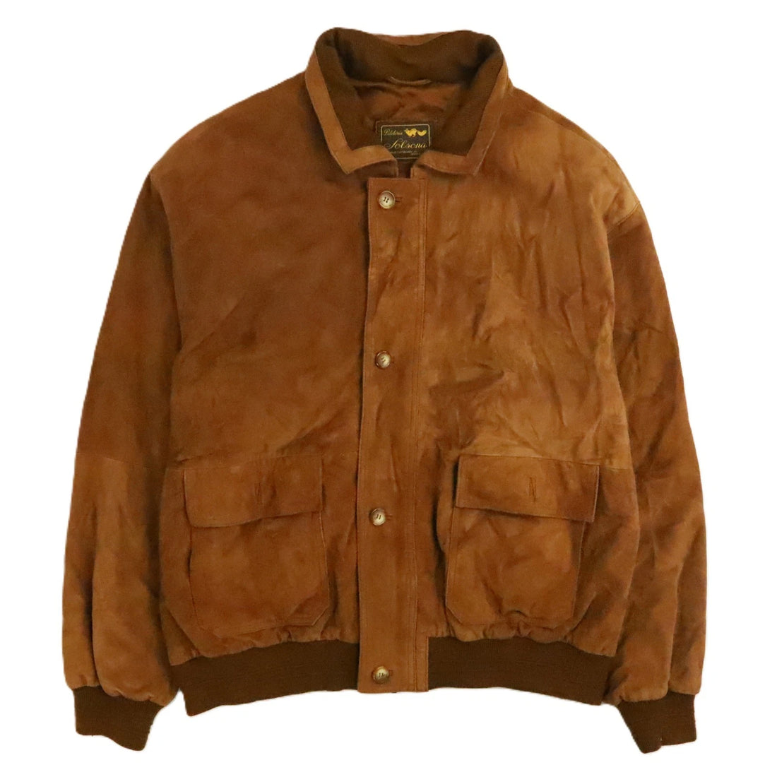 Vintage Solsona Lamb Suede Bomber Jacket Size 2XL Barcelona Spain