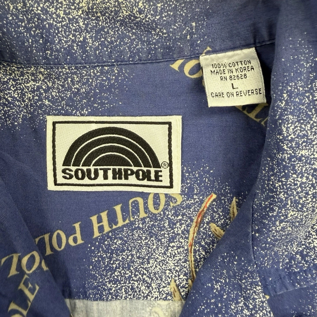 Vintage Southpole Hawaiian Beach Tropical Short Sleeve Button Up Shirt Large Y2K