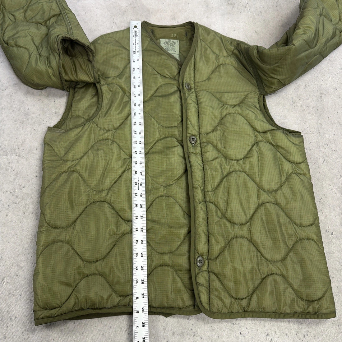 Army Military Quilted Cold Weather Coat Jacket Liner Size Medium