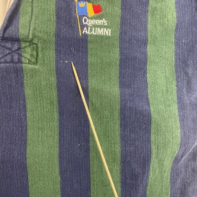 Vintage Queen's University Alumni Rugby Shirt Size XL Striped