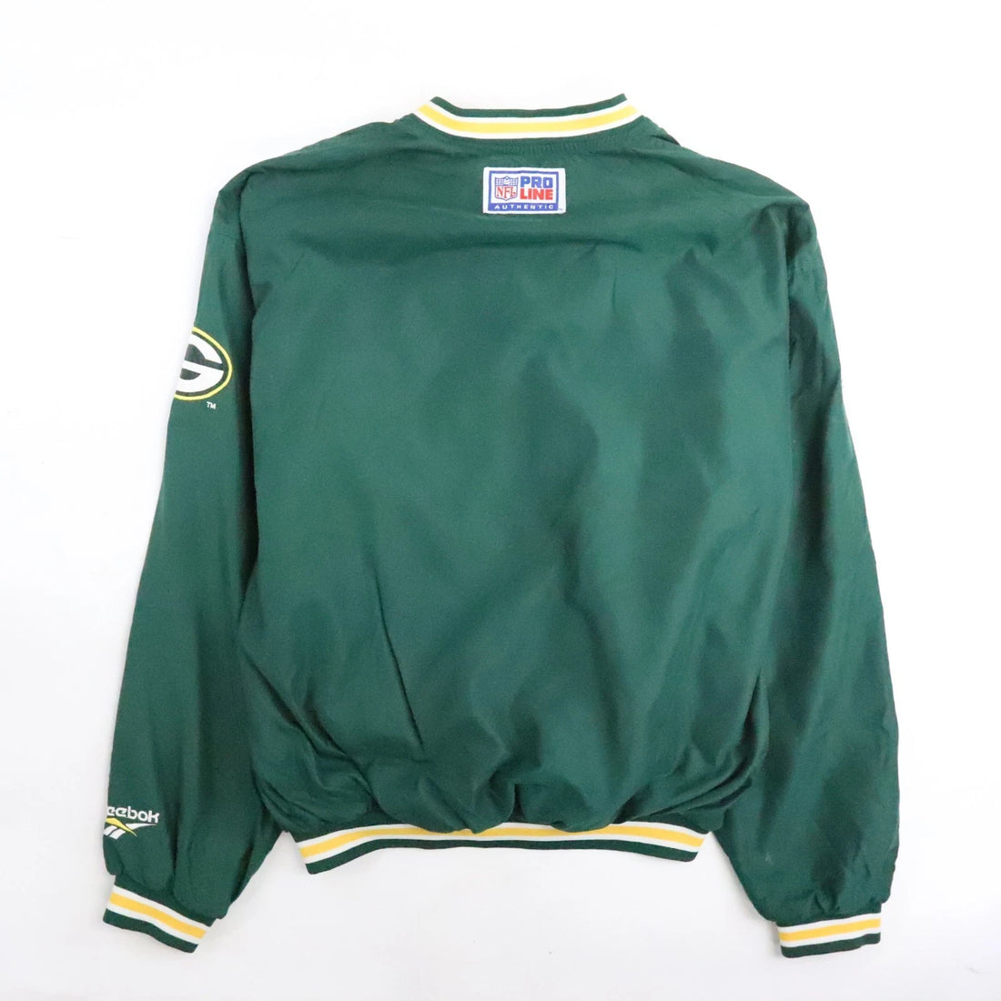Vintage Green Bay Packers Reebok Pullover Windbreaker Light Jacket Medium NFL