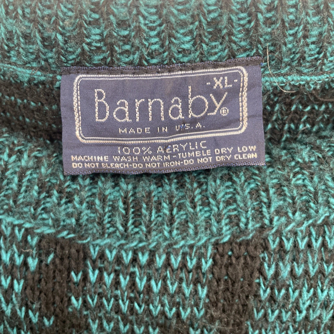 Vintage Barnaby Knit Sweater Size XL Green