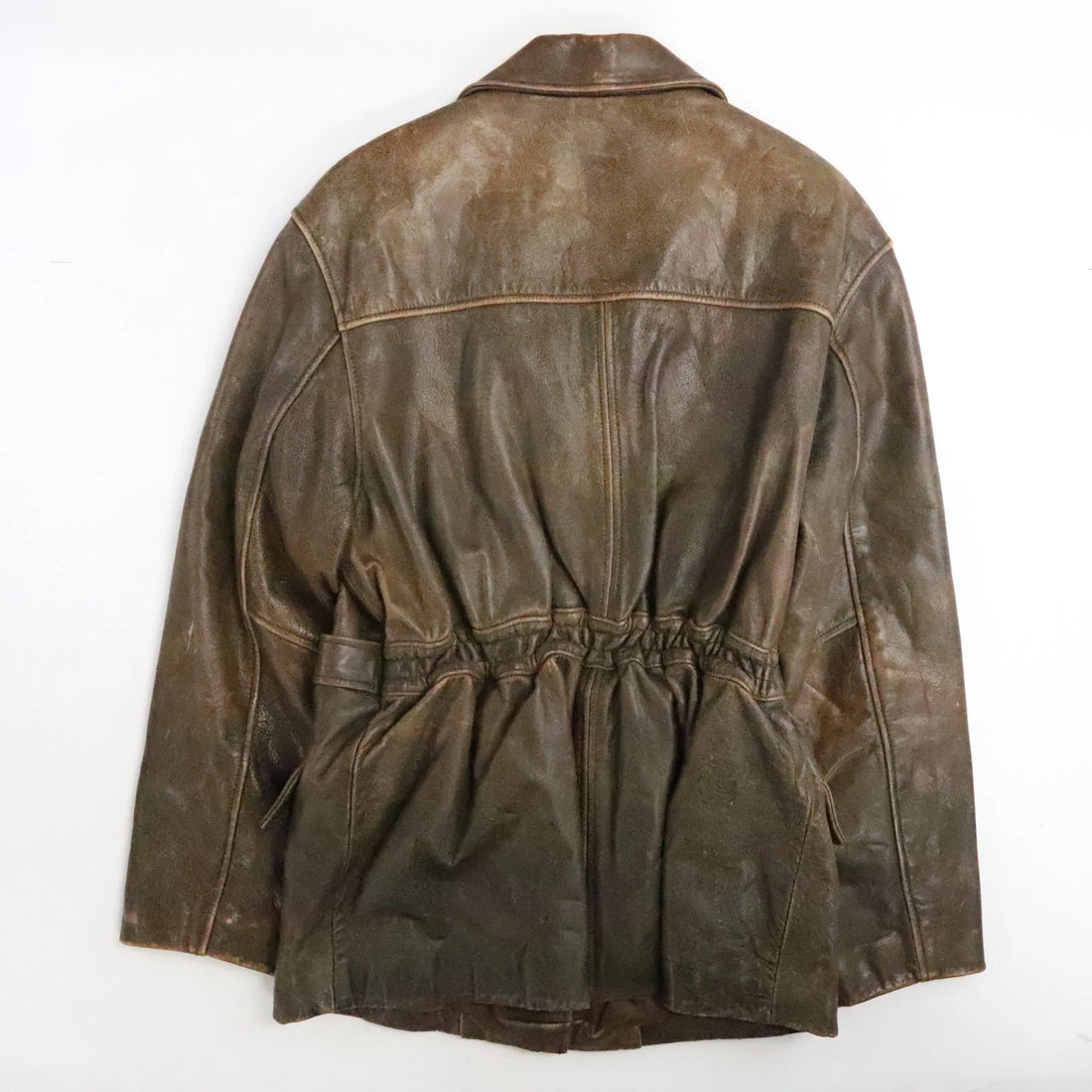 Oakwood Classic Leather Coat Jacket Size Large Brown