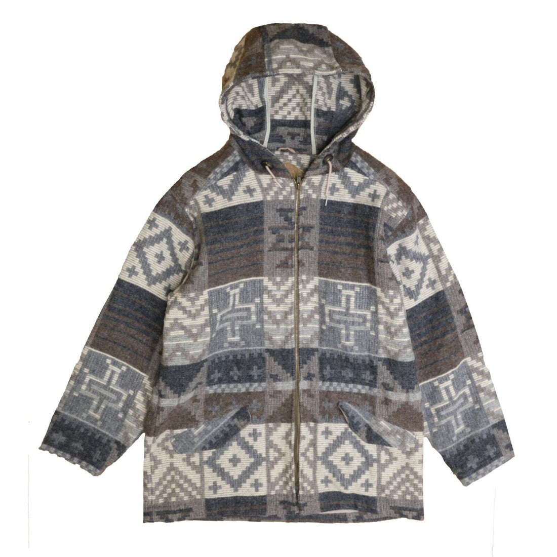 Vintage Woolrich Wool Parka Coat Jacket Size Medium Hooded Aztec