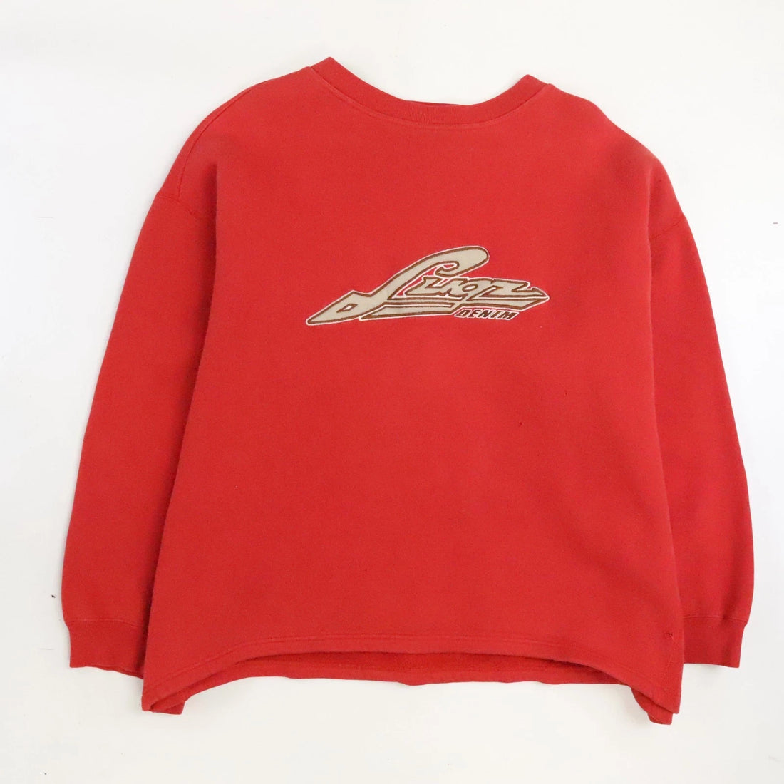 Vintage Lugz Denim Crewneck Sweatshirt Size 2XL Red Y2K