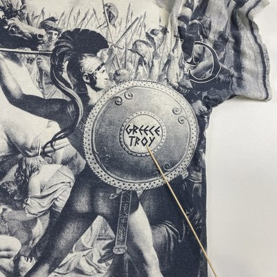 Vintage Greece Troy All Over Print T-Shirt Size Large