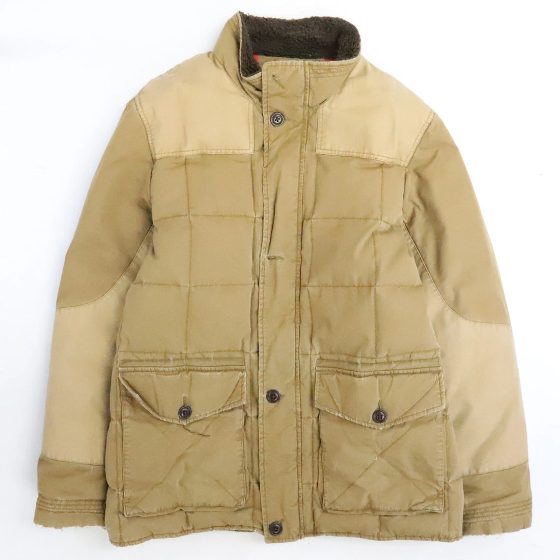 Vintage Eddie Bauer Quilted Down Parka Coat Jacket Size Large Brown