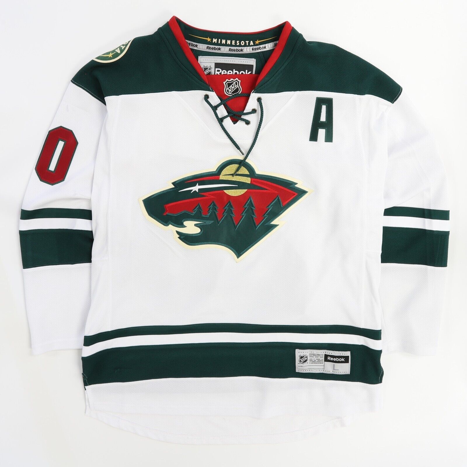 Minnesota Wild Ryan Suter Reebok Jersey Size Large Lace Up NHL Throwback Vault