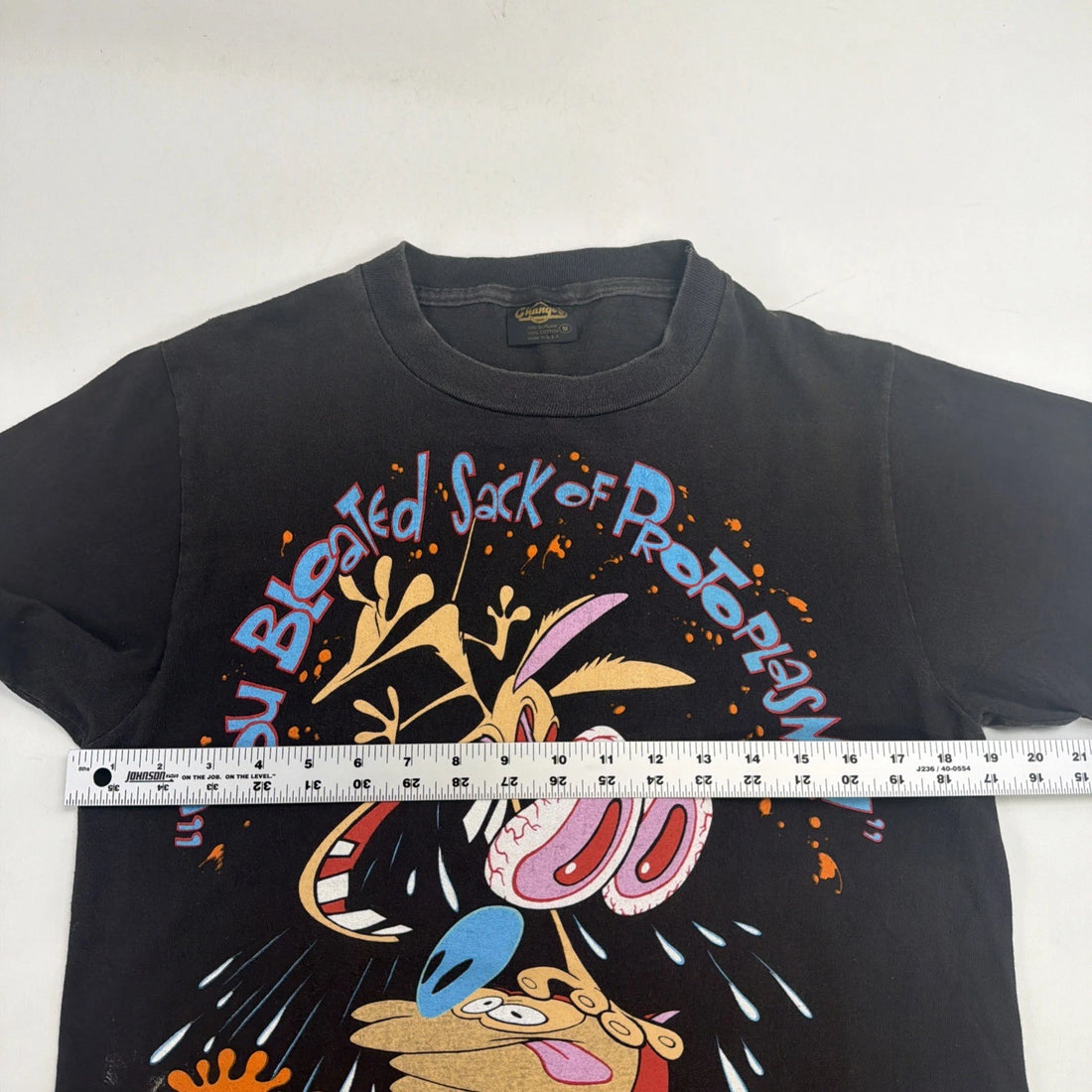 Vintage Ren & Stimpy Nicktoons Nickelodeon T-Shirt Size Medium Cartoon 90s