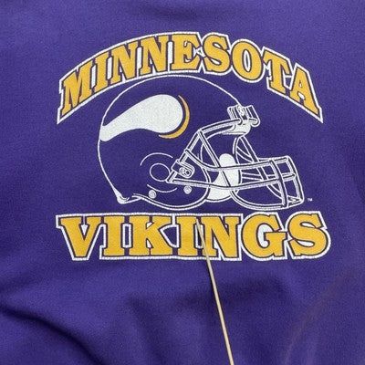 Vintage Minnesota Vikings Helmet Trench Sweatshirt Crewneck Size Medium NFL