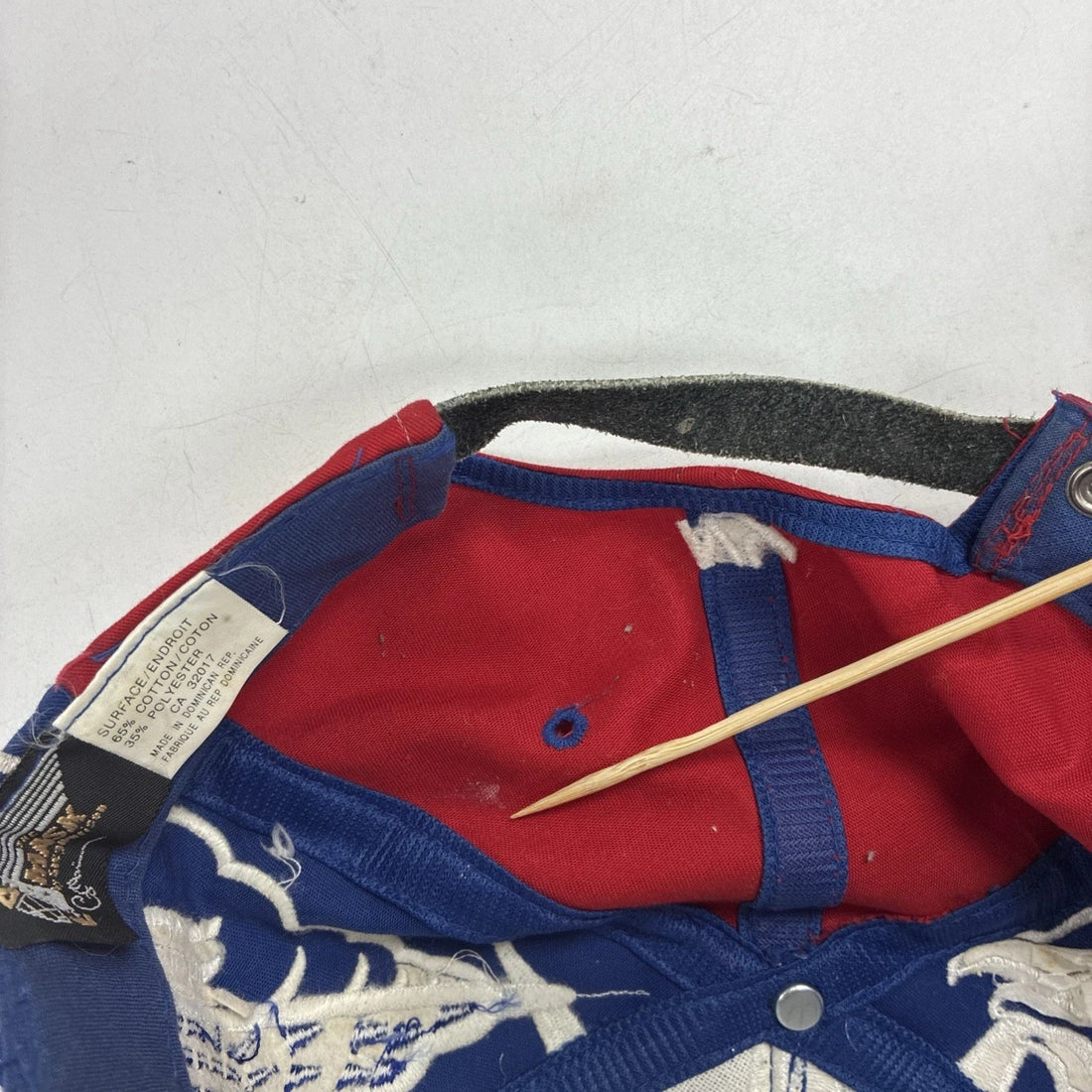 Vintage New York Rangers The Mask Greg Harrison Leather Strap Hat OSFA 90s NHL