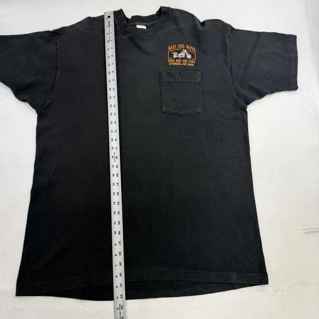 Vintage Bad Ass Boys Toys Motorcycle Black Hills Classic Pocket T-Shirt 2XL 90s