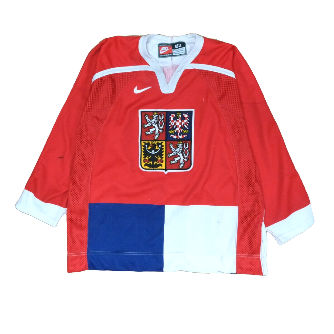 Vintage Czech Republic Authentic National Hockey Team Nike Jersey Size 52 IIHF