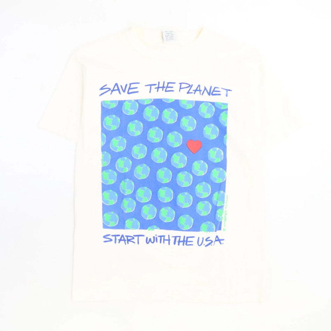 Vintage Save The Planet Start With The USA Gravity Graphics T-Shirt Size Large